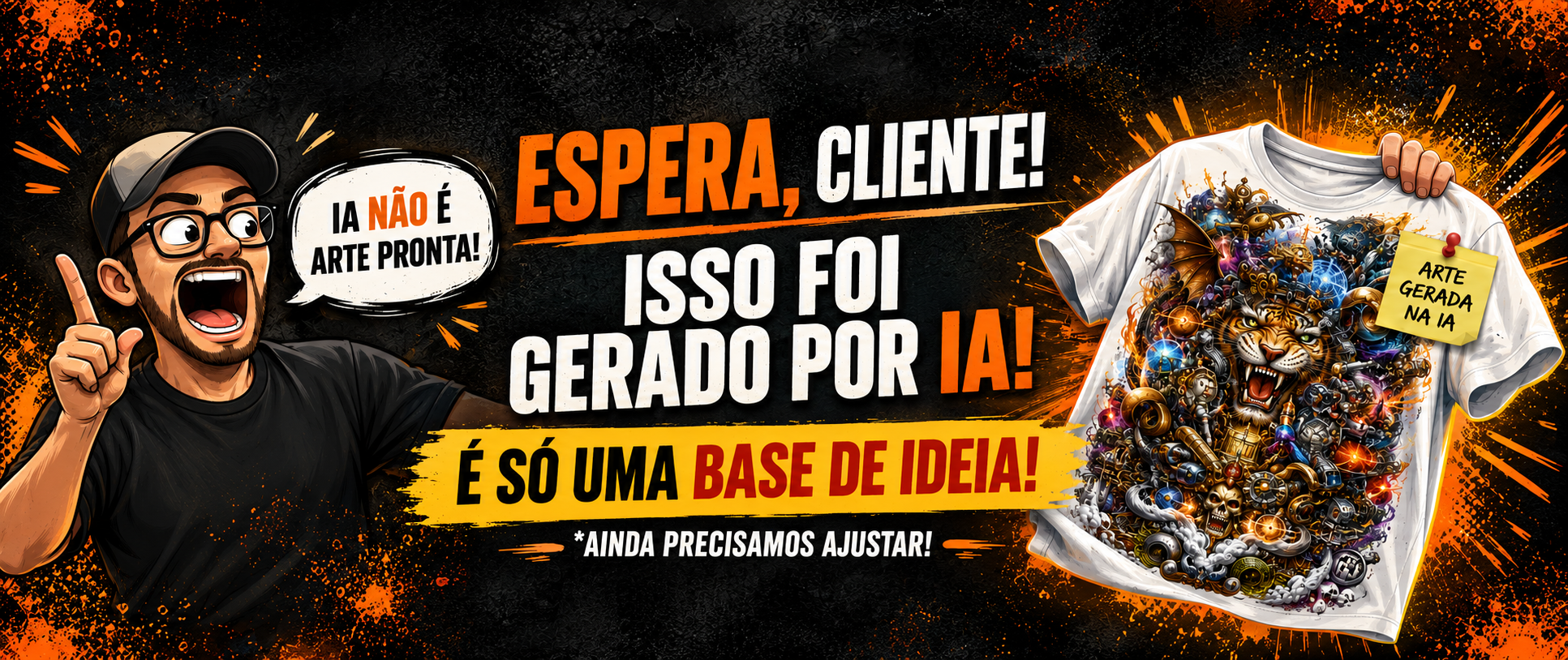 Arte gerada por IA é uma base de ideia e precisa de ajustes